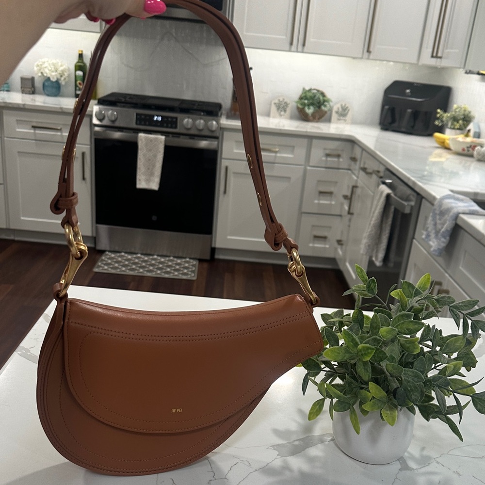 JW PEI Tan Shoulder Bag with Gold Accents